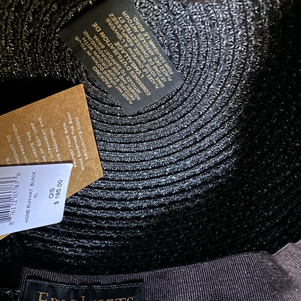 NWT Eric Javits Home Run Hat in Black! - Picture 4 of 6
